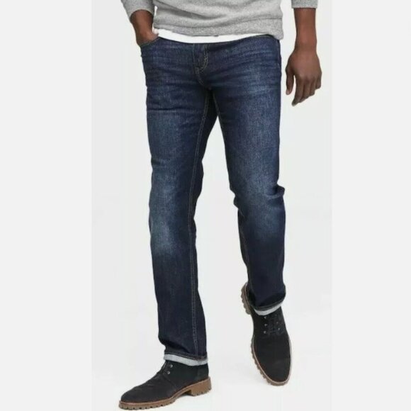 Banana Republic Men's Classic Slim Straight Dark Indigo Jeans sz 44 x 34 RT$120